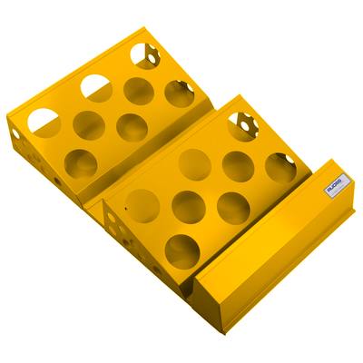 Schemabehälter Typ 4 aus Stahlblech, pulverbeschichtet in RAL 1006 Maisgelb