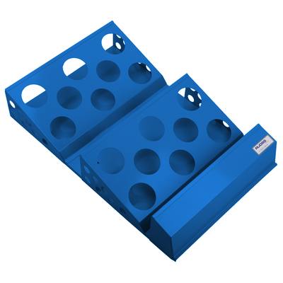 Schemabehälter Typ 4 aus Stahlblech, pulverbeschichtet in RAL 5015 Himmelblau